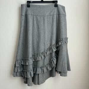 Zoe. D Wool Blend Skirt Vintage Ruffle